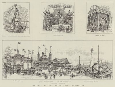 Sketches at the Royal Naval Exhibition by Frank Watkins